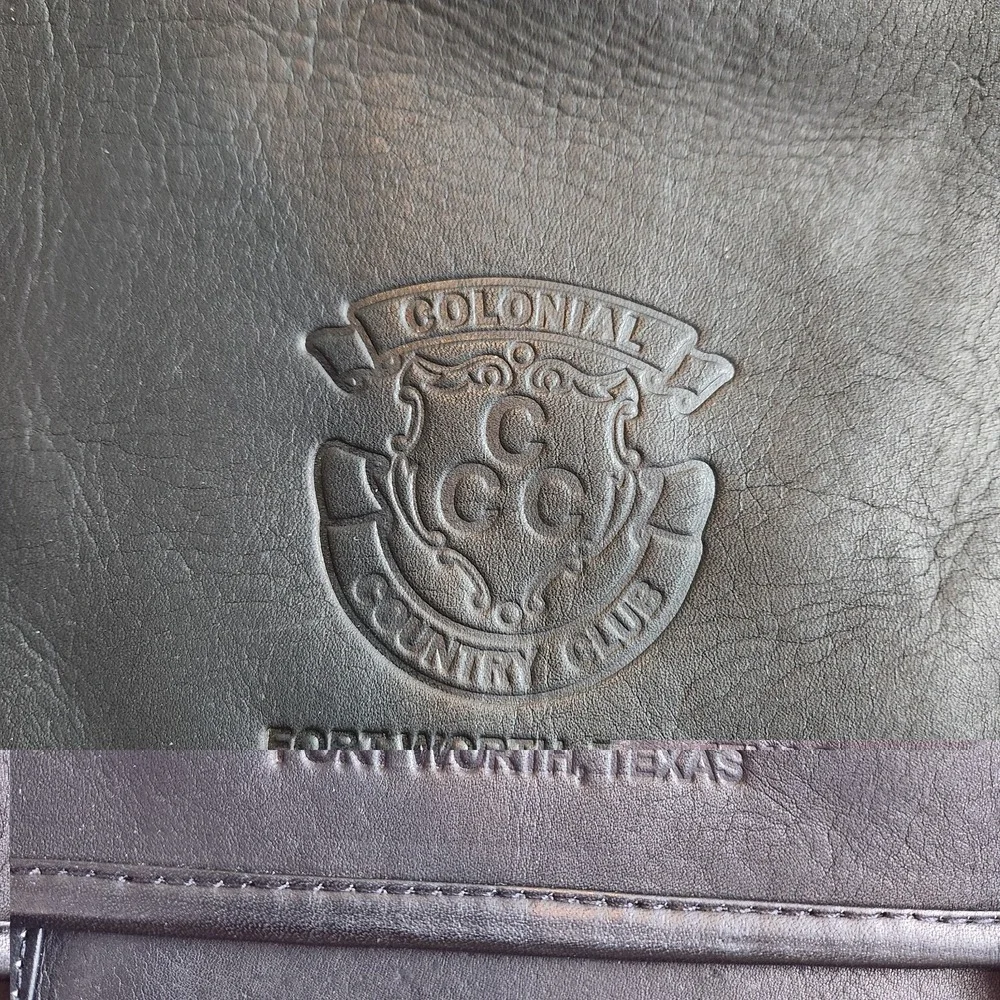 VTG Clava American Black Leather Colonial Fort Worth‎ Texas Briefcase Laptop Bag